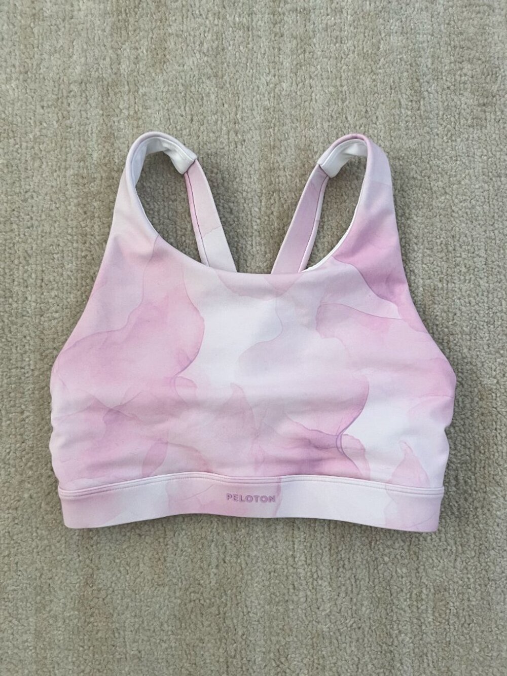 Peloton Cadent V Back Pink Strappy Sports Bra S